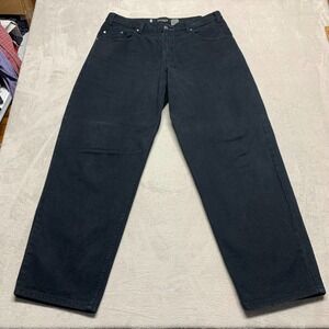 Vintage LEVI'S Y2K Men's 38x31‎ Black Silver Tab Baggy Loose Denim Jeans Pants